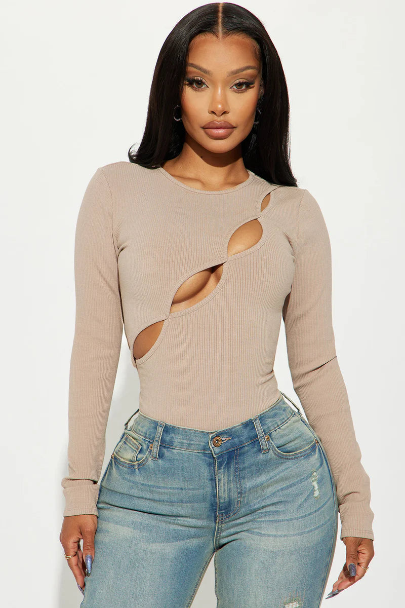 KIM LONG SLEEVE CUT OUT BODYSUIT