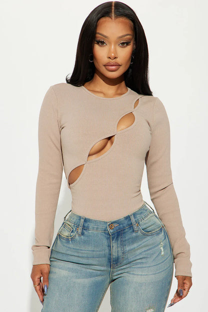 KIM LONG SLEEVE CUT OUT BODYSUIT