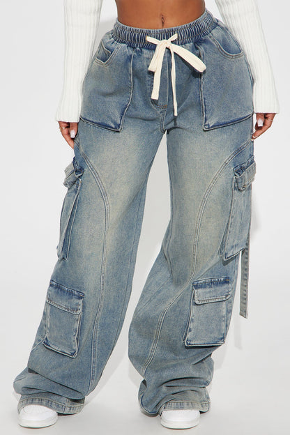 TALL MET MY MATCH BAGGY CARGO JEANS