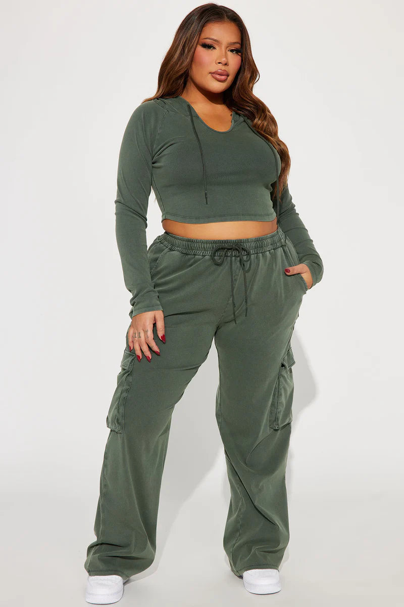 KEEP IT CASUAL WASHED PANT SET