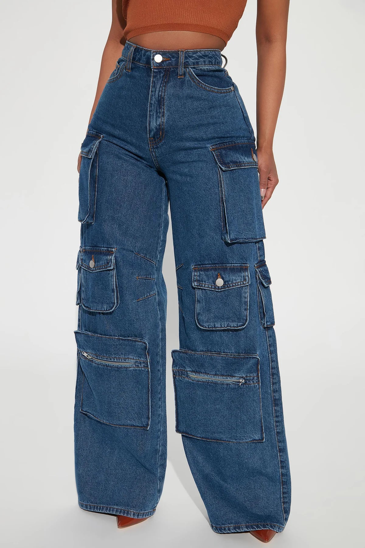 LILY HIGH RISE CARGO JEANS