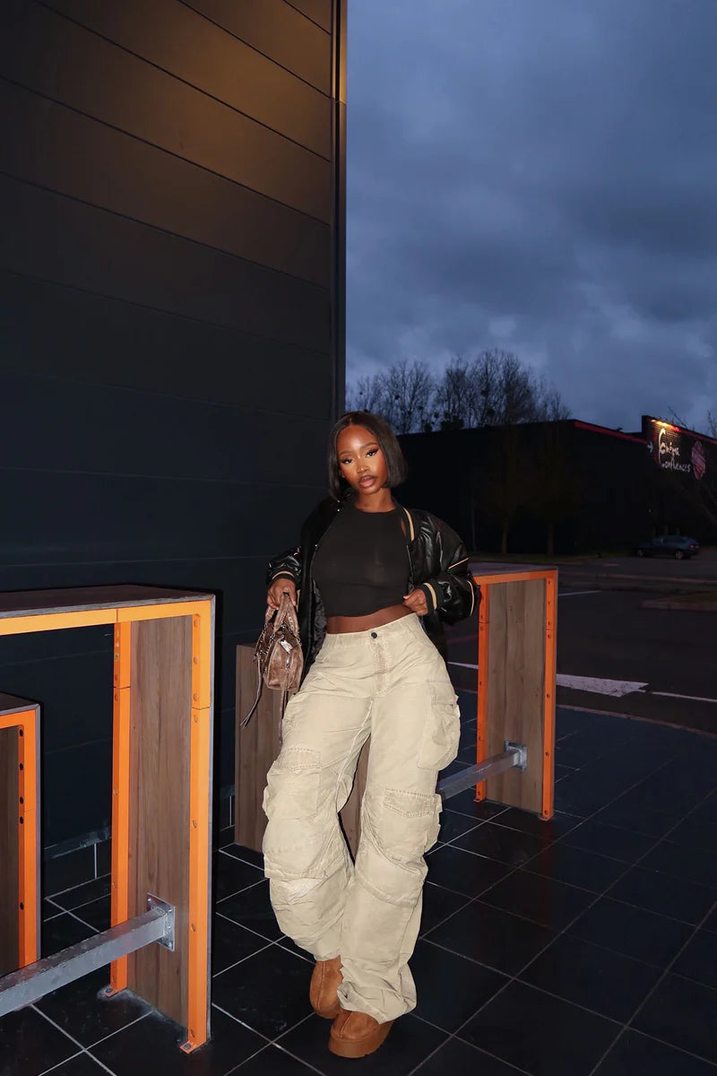 TALK IT UP OVERSIZED DISTRESSED