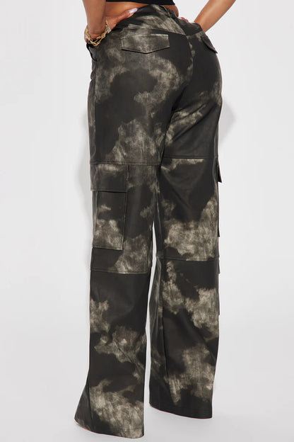 ALEXA WASHED FAUX LEATHER CARGO