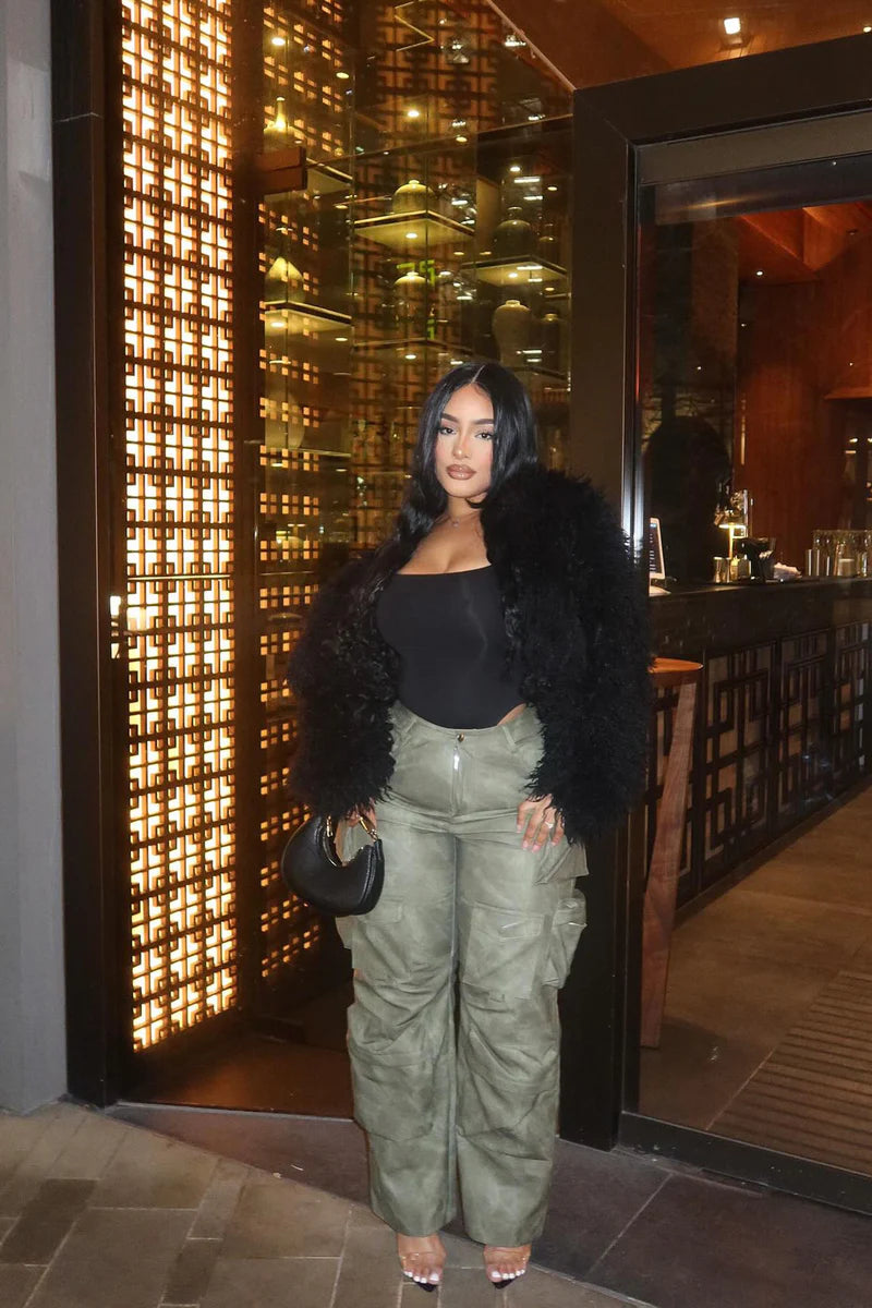 HARVEY WASHED FAUX LEATHER CARGO