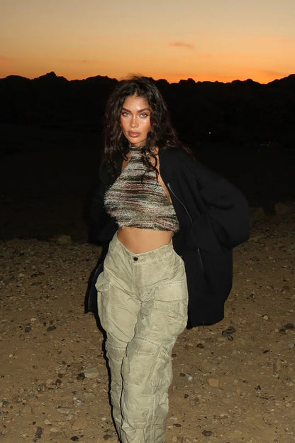 TALK IT UP OVERSIZED DISTRESSED